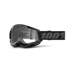 100%, STRATA 2 JUNIOR Goggle Black - Clear Lens, KID