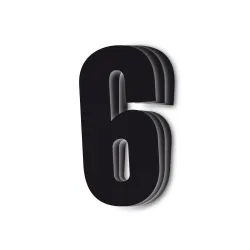 Holeshot, Numbers 10pcs, 11 X 5cm, 6, BLACK