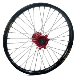 Haan Wheels, Complete Wheel, FRONT, 21", BLACK RED